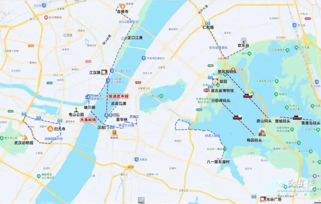 武汉国庆中秋畅游攻略来了，地铁公交直达东湖、江汉路、黄鹤楼、昙华林等热门景点（附线路图）