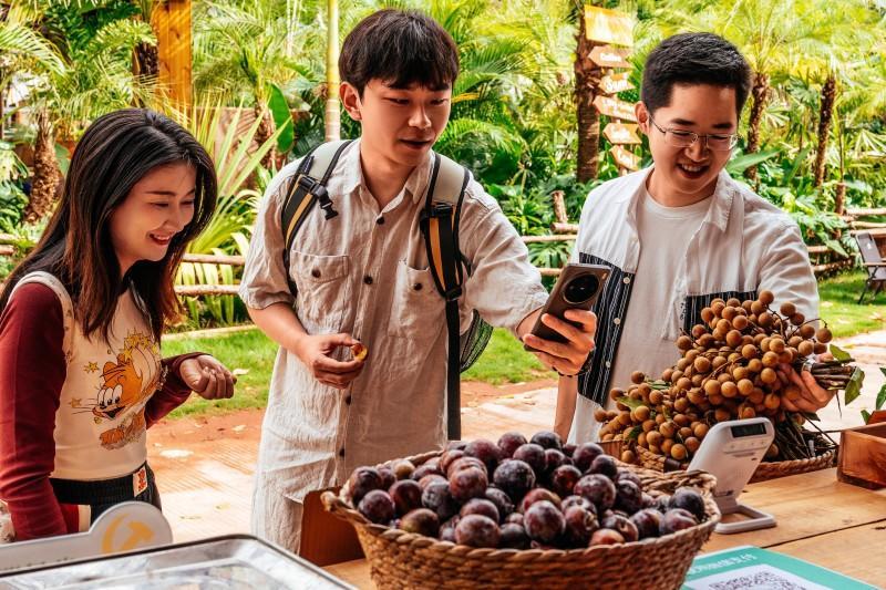 网红景点门口摆起助农摊 借“流量”带“销量”