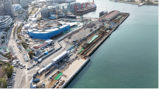 百年码头焕新，青岛国际邮轮港区二号码头16号泊位主体完工