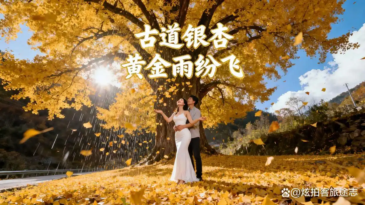 汉中留坝藏着这条古道，银杏叶飘落时像下起黄金雨