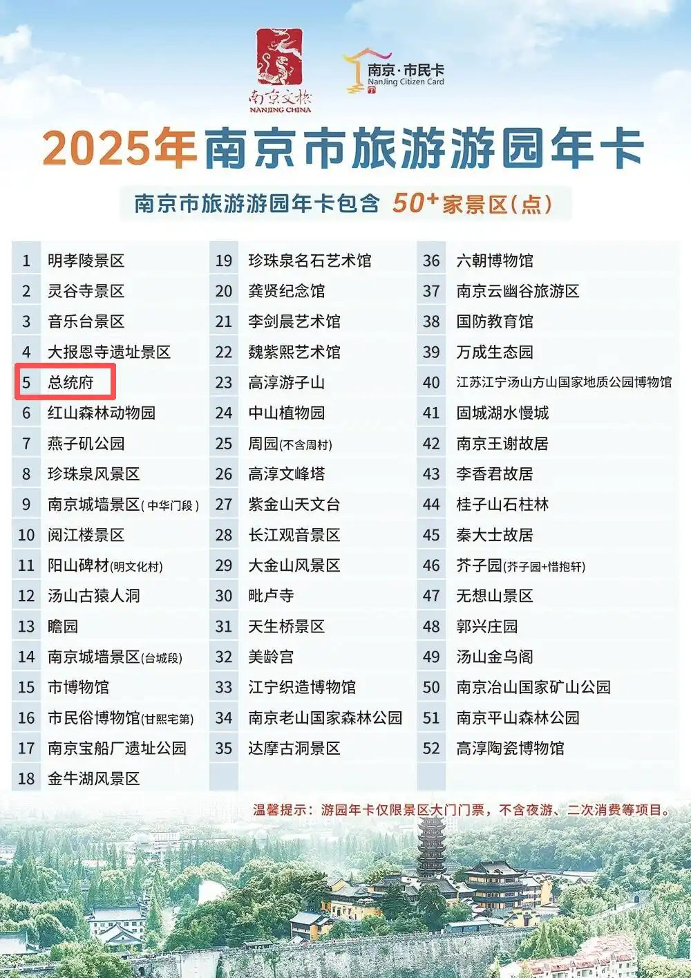 南京文旅局回应“游园年卡景点减少”