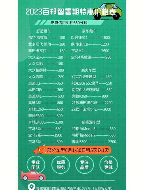 厦门租车价格是多少？