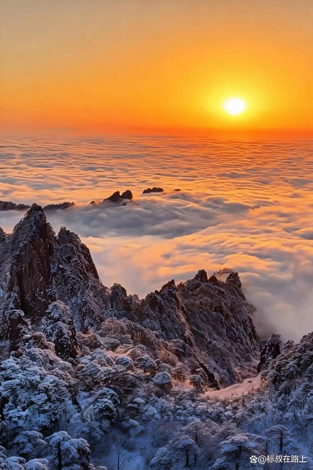 你看冬天的黄山，像不像一幅水墨画️！