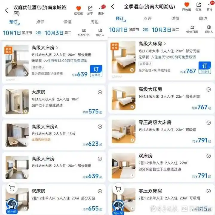 国庆假期酒店价格普涨2-3倍,经济型酒店价格堪比四星级