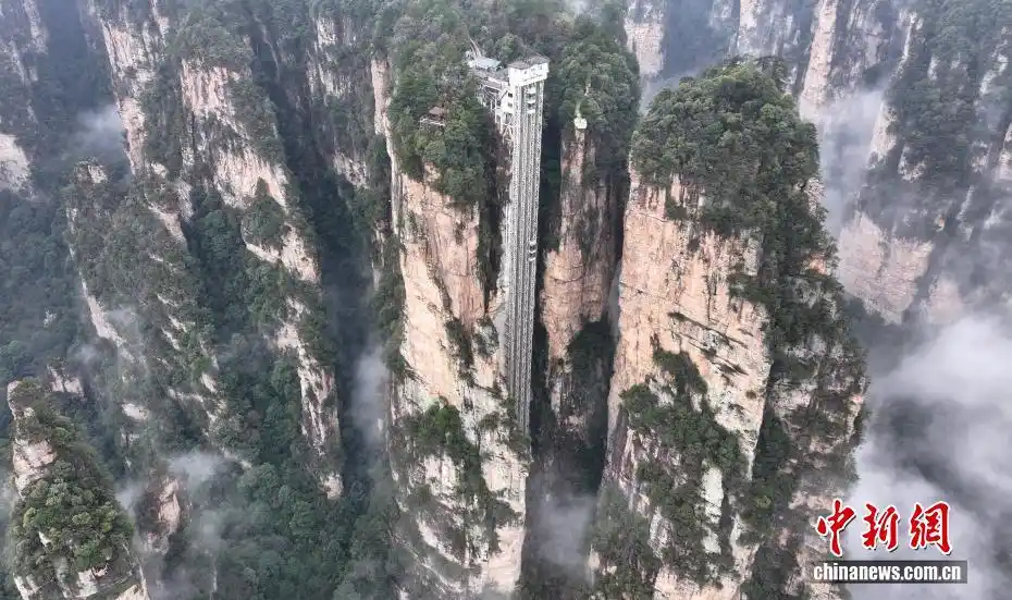 湖南张家界现云海景观 峰林若隐若现如仙境