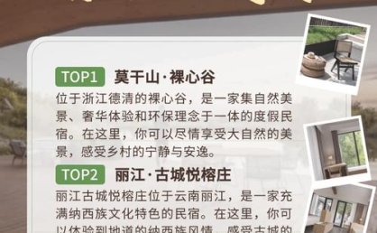 ‌2025年最新民宿推荐榜单‌包括中国民宿榜(黑松露奖)