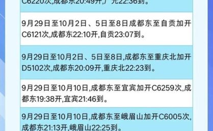 最新！又一批列车加开，云阳人出行要注意→