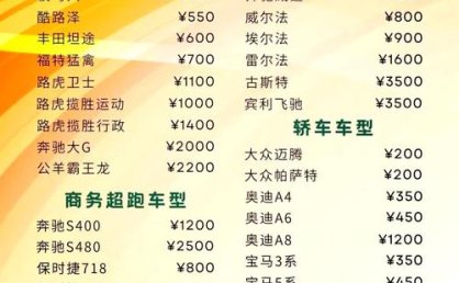 短期租车的费用是多少